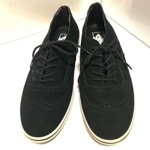 Vans black suede lace up shoes size W8/M6.5